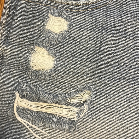 High Rise Distressed Denim Shorts - Picture 4 of 16